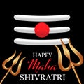 Greeting card for Maha Shivratri with Trishula and Mahadev Tilak signs Royalty Free Stock Photo