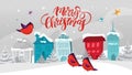 Greeting card Merry Christmas for a decoration Royalty Free Stock Photo