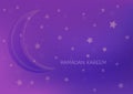 Greeting card with moon and stars for Ramadan Royalty Free Stock Photo