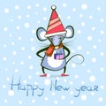 Greeting card with a Mouse - symbol of the year 2020 Royalty Free Stock Photo