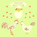 Greeting card with new born chicken Royalty Free Stock Photo