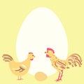 Greeting card with new born chicken Royalty Free Stock Photo