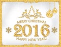 Greeting card for New Year 2016! Royalty Free Stock Photo