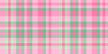 Greeting card pattern plaid texture, fluffy vector tartan textile. Blanket seamless background fabric check in light and pink Royalty Free Stock Photo