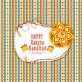 Greeting card for Raksha Bandhan celebration. Royalty Free Stock Photo