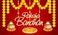 Greeting card for Raksha Bandhan celebration. Royalty Free Stock Photo