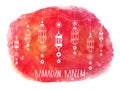 Greeting card for Ramadan Kareem celebration. Royalty Free Stock Photo