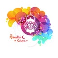 Greeting card for Ramadan Kareem celebration. Royalty Free Stock Photo