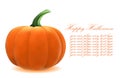 Greeting card with realistic pumpkin