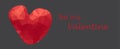 Greeting card with red polygone heart. Valentine vector illustration Royalty Free Stock Photo