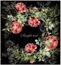 Greeting card with rose. Royalty Free Stock Photo