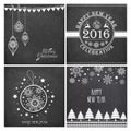 Greeting card set for Christmas and New Year. Royalty Free Stock Photo