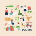 Greeting card with sightseeing of Bolivia