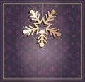 Greeting card with snowflake, Merry christmas background violet blank