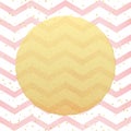 Greeting card template. Gold glitter foil dots confetti on striped white and pink background. EPS 10 Royalty Free Stock Photo