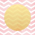 Greeting card template. Gold glitter foil dots confetti on striped white and pink background. EPS 10 Royalty Free Stock Photo