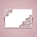 Greeting card template with lace corners