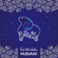 Greeting card template for Muslim Community Festival of sacrifice Eid-Ul-Adha