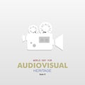 Greeting card on the theme of World Audiovisual heritage day observed each year on October 27 across the globe