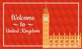 greeting card to uk with big ben icon Royalty Free Stock Photo