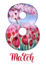 Greeting card to Women`s Day March 8