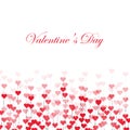 Greeting card of Valentine day with dandelion flower and hearts. February 14 holiday of love. Congratulation with Love. Royalty Free Stock Photo