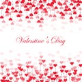 Greeting card of Valentine day with dandelion flower and hearts. February 14 holiday of love. Congratulation with Love. Royalty Free Stock Photo