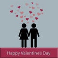 Greeting card for valentine`s day. Love concept