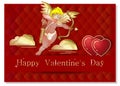 Greeting card for Valentines Day with Cupid