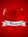 Greeting card for Valentines day, volumetric heart