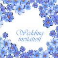 Greeting card, watercolor, can be used as invitation card for wedding, birthday and other holiday and summer background Royalty Free Stock Photo