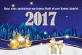 Greeting card 2017 for winter holiday in French language.