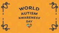 Greeting card with world autism awareness day message