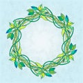 Greeting card with a wreath of Tradescantia