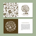 Greeting cards with bathhouse design elements