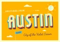 Greetings from Austin, Texas, USA - City of the Violet Crown - Touristic Postcard