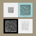 Greeting cards design, labyrinth square