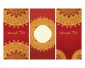 Greeting cards in east style on red background