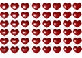 Hearts. Postcard. On white background. Valentine`s Day. The 14th of February. Love. Feelings of love. 3d rendering.