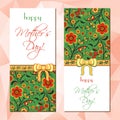 Greeting cards with Hohloma floral ornament