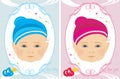 Greeting cards for little boy and girl