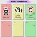 Greeting cards with panda for you