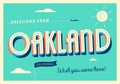Greetings from Oakland, California, USA - Touristic Postcard.