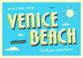 Greetings from Venice Beach, California, USA - Touristic Postcard.