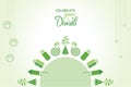 Greeting for celebrate green diwali concept