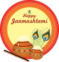 Greeting celebrating Krishna Janmasthami festival