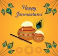 Greeting celebrating Krishna Janmasthami festival