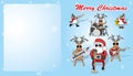 Greeting Christmas card. blue horizontal background. vector