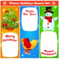 Greeting Christmas and New Year baners set Royalty Free Stock Photo