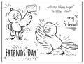 Greeting card Day of friendship - happy to get letter fro